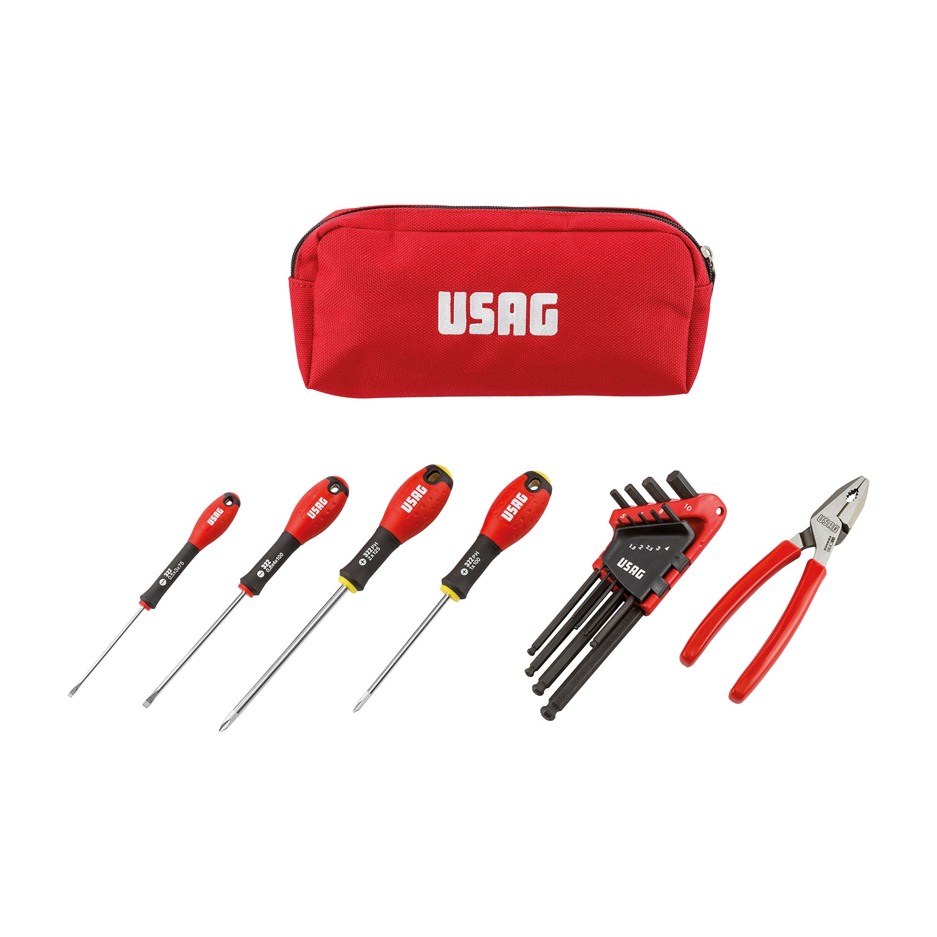 007 SB 150 CX - Mallette à outils avec tournevis et pince universelle (14 pcs) - Usag 007 SB 150 CX - Mallette à outils avec tournevis et pince universelle (14 pcs) - Usag